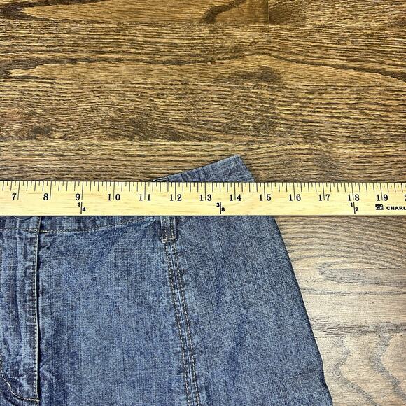 Garnet Hill Skirt Womens Med Blue Denim Midi Flare Jean Skirt Boho Cottagecore - Picture 4 of 8